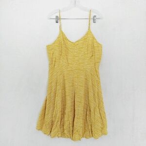 Old Navy Yellow Striped Ruched Back A Line Mini Dress 5146
